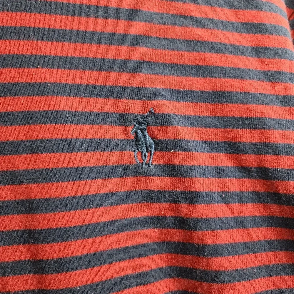 RALPH LAUREN POLO Shirt Mens XXL Blue Red Stripes PIMA SOFT TOUCH Casual Preppy
